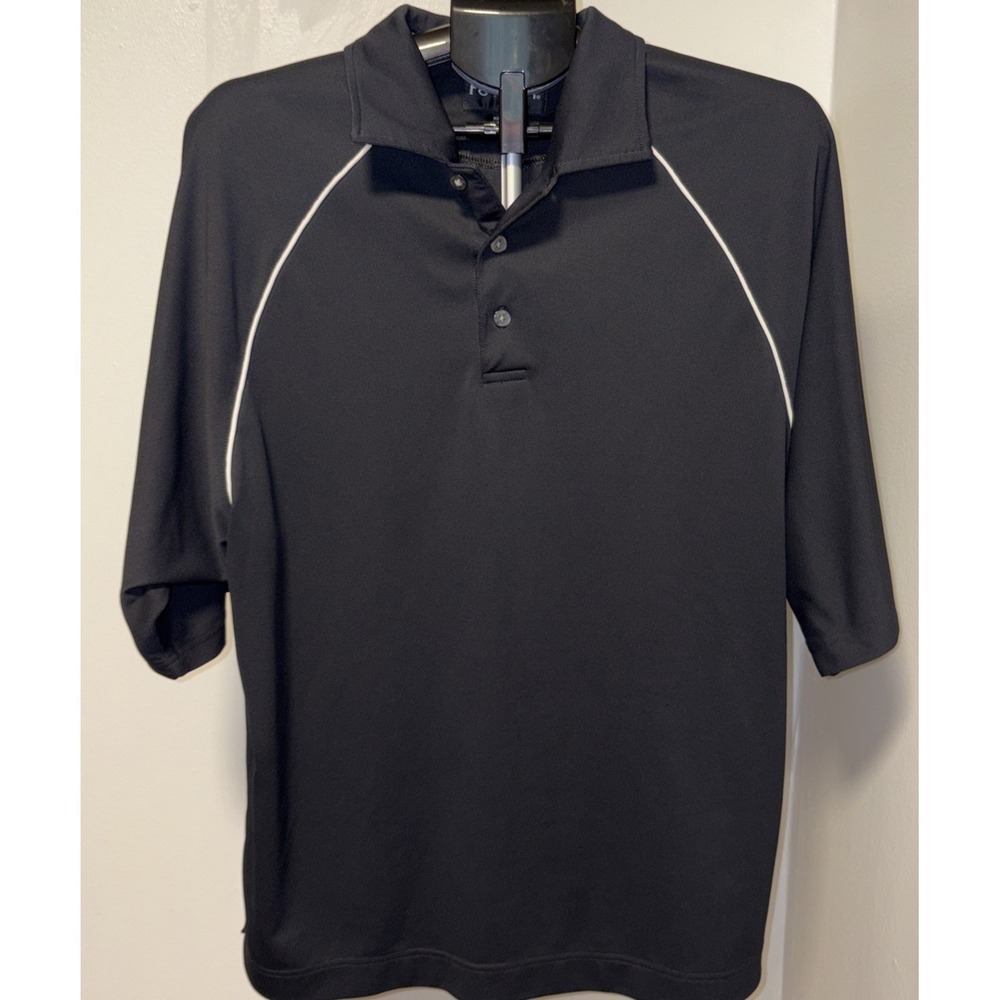 Foot Joy Mens Golf Polo Shirt Short Sleeve Black Size Large